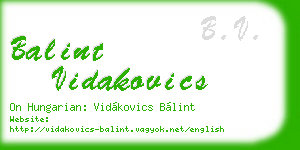 balint vidakovics business card