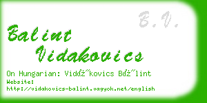 balint vidakovics business card